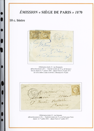 1870-1872, Emission Siège et Cérès dentelée, collection