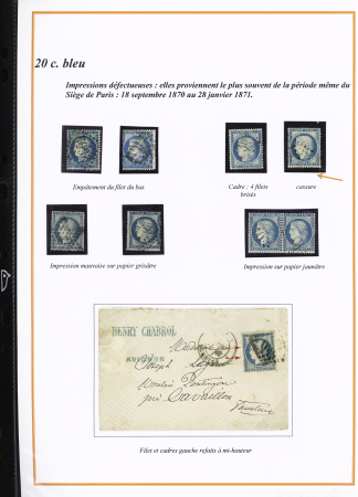 1870-1872, Emission Siège et Cérès dentelée, collection