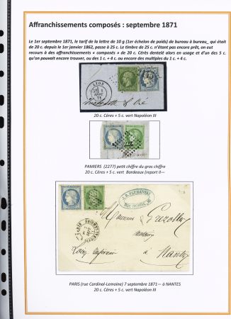 1870-1872, Emission Siège et Cérès dentelée, collection