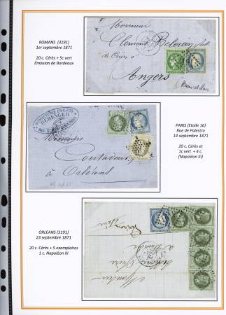 1870-1872, Emission Siège et Cérès dentelée, collection