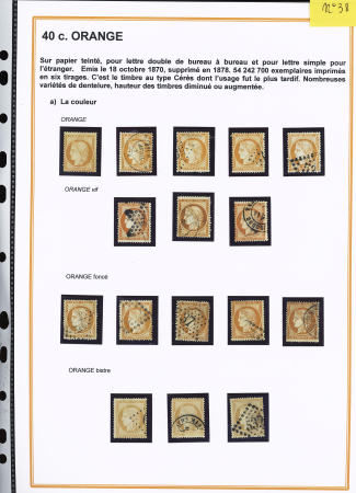 1870-1872, Emission Siège et Cérès dentelée, collection