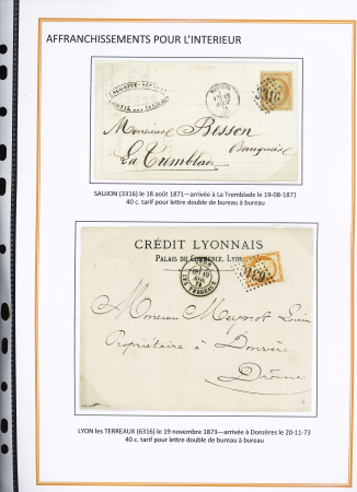 1870-1872, Emission Siège et Cérès dentelée, collection