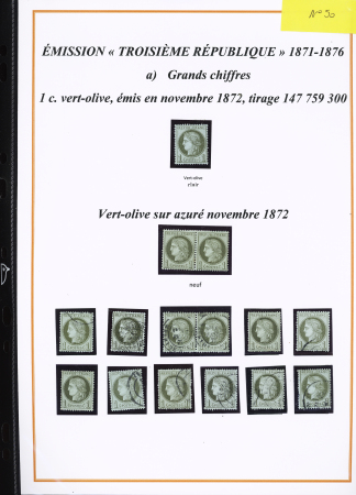1870-1872, Emission Siège et Cérès dentelée, collection