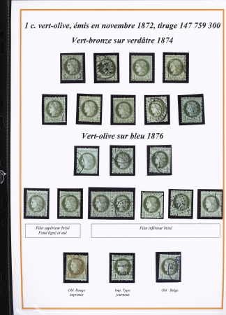 1870-1872, Emission Siège et Cérès dentelée, collection