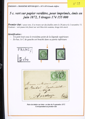 1870-1872, Emission Siège et Cérès dentelée, collection