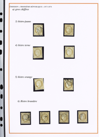 1870-1872, Emission Siège et Cérès dentelée, collection