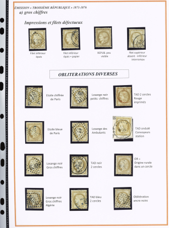 1870-1872, Emission Siège et Cérès dentelée, collection