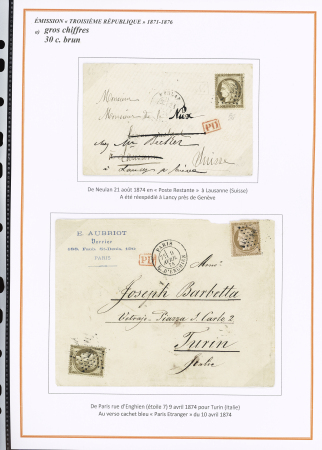 1870-1872, Emission Siège et Cérès dentelée, collection