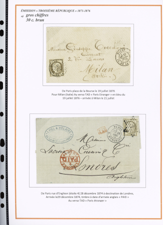 1870-1872, Emission Siège et Cérès dentelée, collection