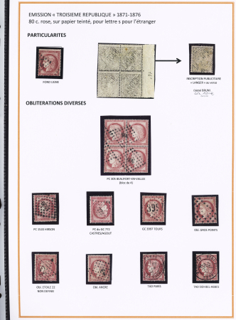 1870-1872, Emission Siège et Cérès dentelée, collection