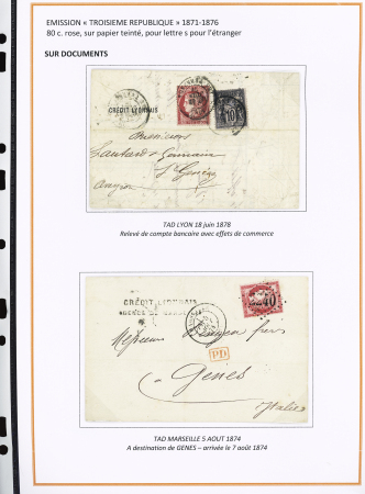1870-1872, Emission Siège et Cérès dentelée, collection