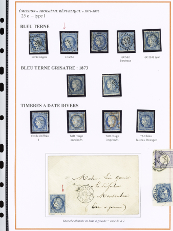 1870-1872, Emission Siège et Cérès dentelée, collection