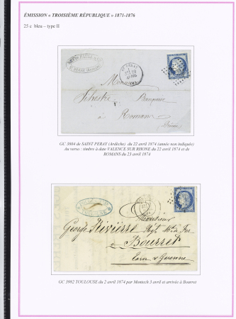 1870-1872, Emission Siège et Cérès dentelée, collection