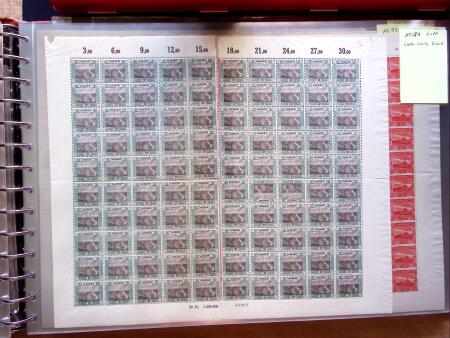 1921-27 Selection of 33 complete sheets of mostly the