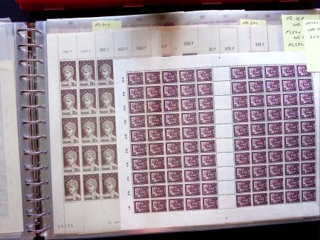 1949-59, SAARLAND issues, selection of over 90 sheets