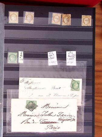 1849-1965, Stock en 8 classeurs de timbres période