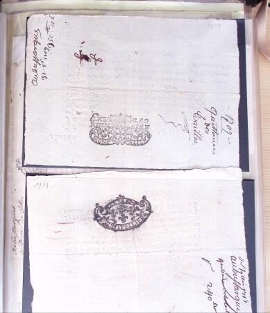 1848, Album vert de documents anciens dont congés de