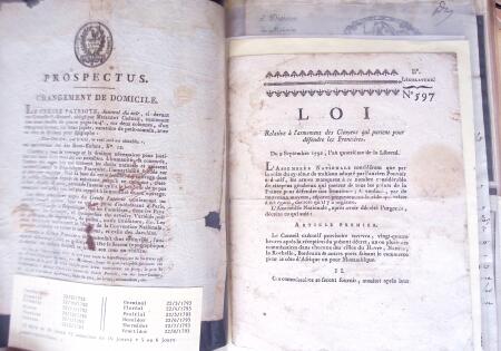 1848, Album vert de documents anciens dont congés de