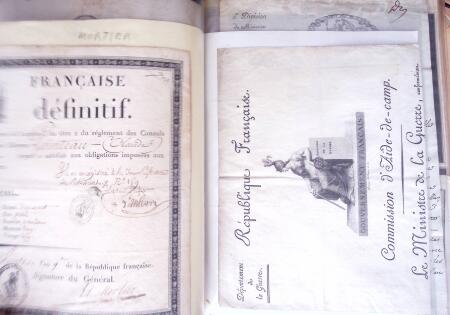 1848, Album vert de documents anciens dont congés de