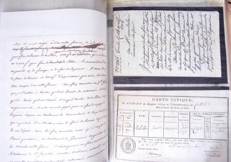 1848, Album vert de documents anciens dont congés de