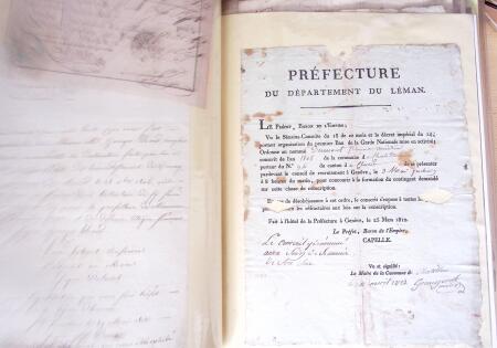 1848, Album vert de documents anciens dont congés de