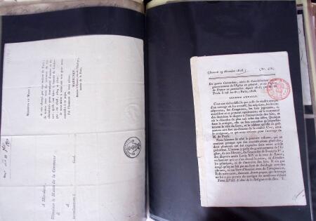 1848, Album vert de documents anciens dont congés de