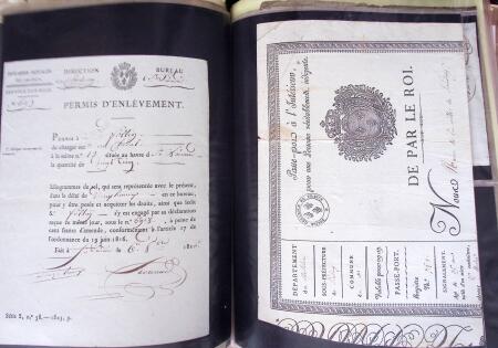1848, Album vert de documents anciens dont congés de