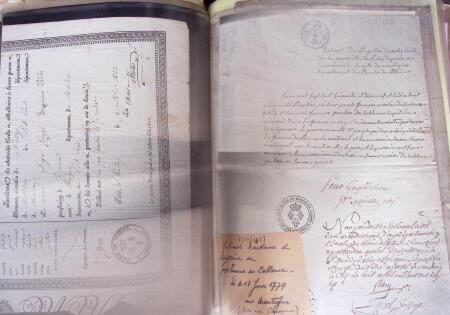 1848, Album vert de documents anciens dont congés de