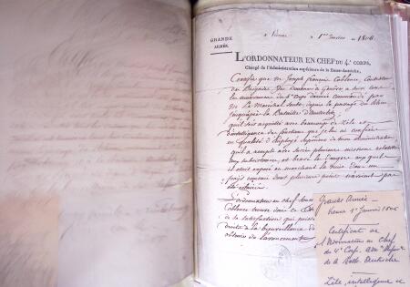 1848, Album vert de documents anciens dont congés de
