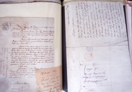 1848, Album vert de documents anciens dont congés de