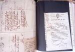 1848, Album vert de documents anciens dont congés de