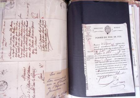 1848, Album vert de documents anciens dont congés de