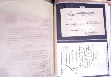1848, Album vert de documents anciens dont congés de