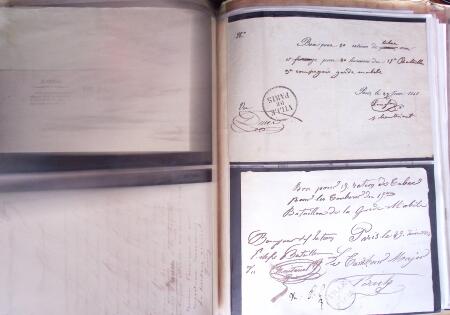 1848, Album vert de documents anciens dont congés de