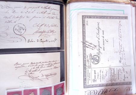 1848, Album vert de documents anciens dont congés de