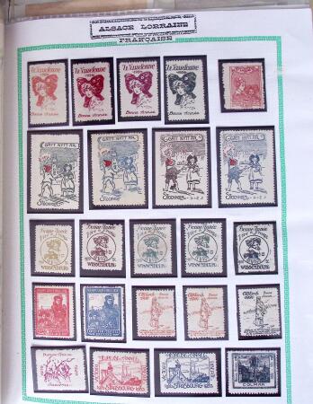 env. 1870-1914, L'Alsace-Lorraine : vignettes, cartes
