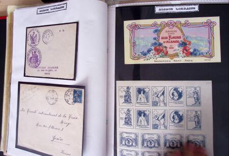 env. 1870-1914, L'Alsace-Lorraine : vignettes, cartes