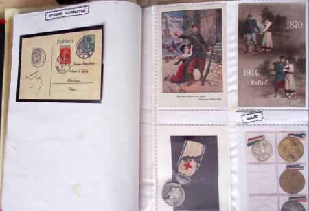 env. 1870-1914, L'Alsace-Lorraine : vignettes, cartes