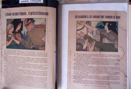 env. 1870-1914, L'Alsace-Lorraine : vignettes, cartes