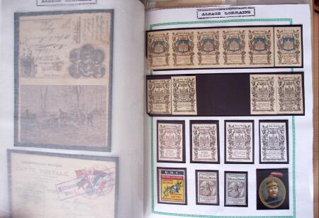 env. 1870-1914, L'Alsace-Lorraine : vignettes, cartes