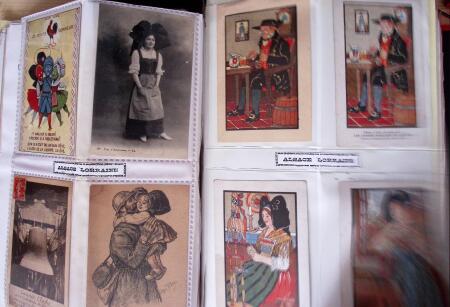 env. 1870-1914, L'Alsace-Lorraine : vignettes, cartes