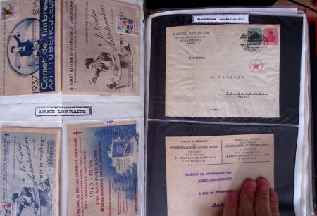 env. 1870-1914, L'Alsace-Lorraine : vignettes, cartes