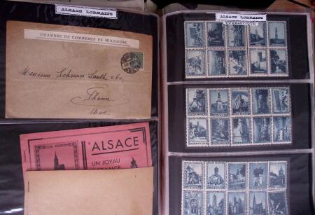 env. 1870-1914, L'Alsace-Lorraine : vignettes, cartes