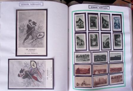 env. 1870-1914, L'Alsace-Lorraine : vignettes, cartes