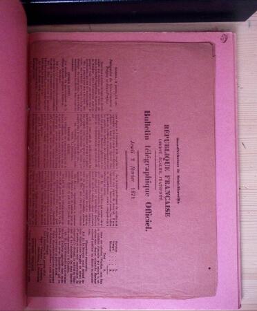 1870-71, Ensemble de 57 bulletins télégraphiques