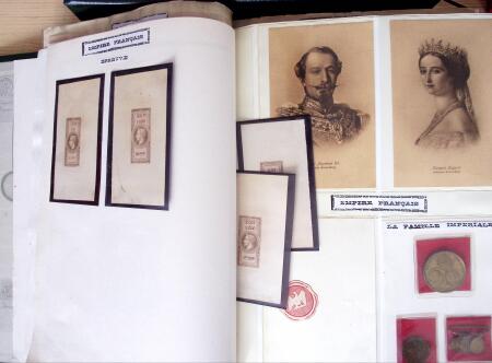 1860-70, Second Empire : épreuves de timbres fiscaux,