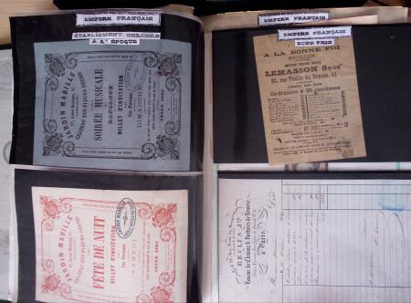 1860-70, Second Empire : épreuves de timbres fiscaux,