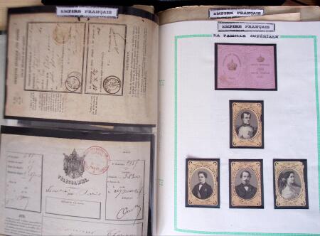 1860-70, Second Empire : épreuves de timbres fiscaux,