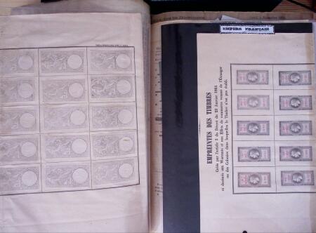 1860-70, Second Empire : épreuves de timbres fiscaux,