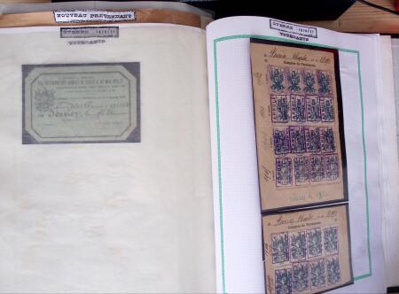 1860-70, Second Empire : épreuves de timbres fiscaux,